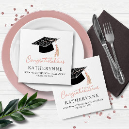 Servilleta De Papel Partido de Graduación Femenina Moderna