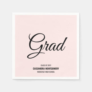 Servilleta De Papel Partido de Graduación Moderna Minimalista Rosa