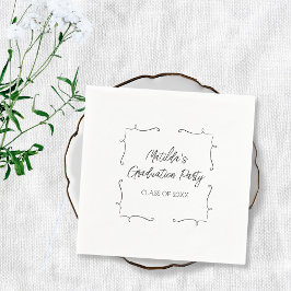 Servilleta De Papel Partido de Graduación Personalizada con Dibujo a M