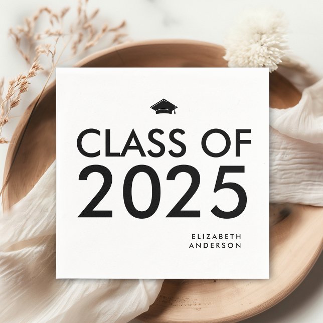 Servilleta De Papel Partido de Graduación Personalizada en Blanco y Ne (Subido por el creador)
