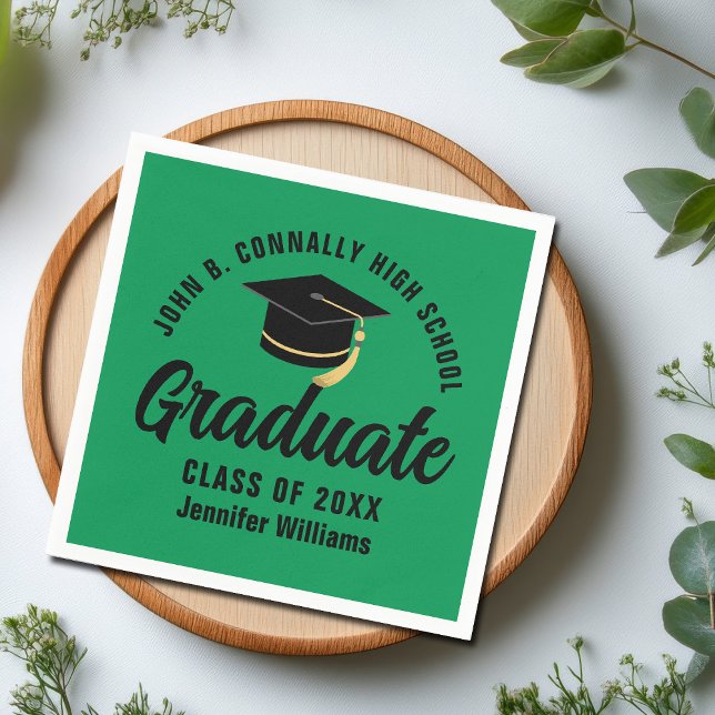 Servilleta De Papel Partido de Graduación Personalizada Green Black Gr (Subido por el creador)