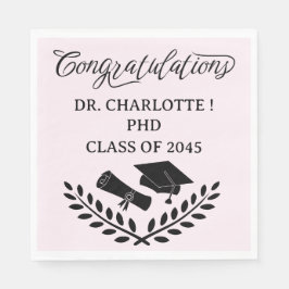 Servilleta De Papel Partido de Graduación PHD Rosa