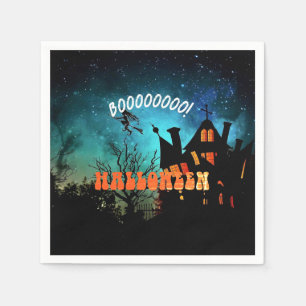 Servilleta De Papel Partido de Halloween muestra a Naranja de la Casa