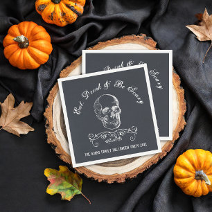 Servilleta De Papel Partido de Halloween Personalizado del Skull Chalk