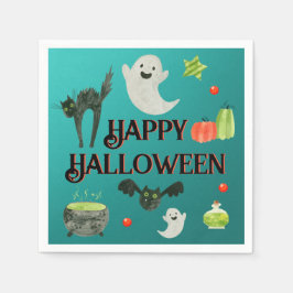 Servilleta De Papel Partido de Halloween Verde azulado y Verde