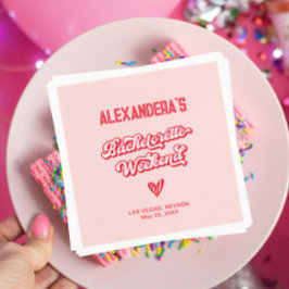 Servilleta De Papel Partido de la Bacheloria Roja y Rosa