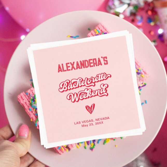 Servilleta De Papel Partido de la Bacheloria Roja y Rosa (Subido por el creador)