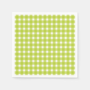 Servilleta De Papel Partido de la Boda de los Cheques Verdes y Blancos