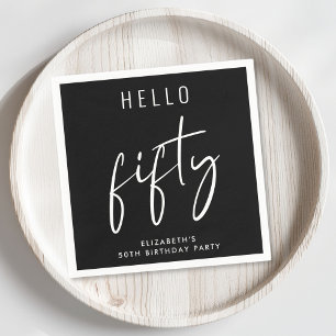 Servilleta De Papel Partido de los 50 Años de Blanco Negro moda