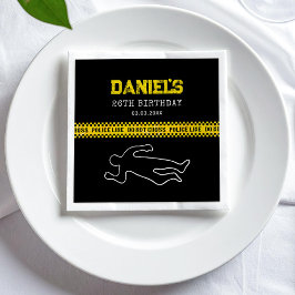 Servilleta De Papel Partido del cumpleaños de la escena del crimen con