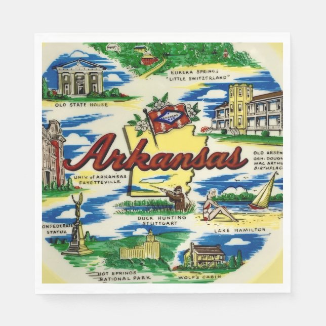 Servilleta De Papel Partido del Estado de Arkansas  (Anverso)