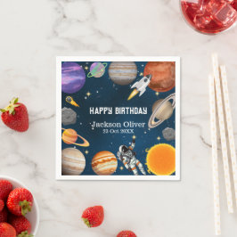 Servilleta De Papel Partido del Primer Cumpleaños del Astronauta Espac