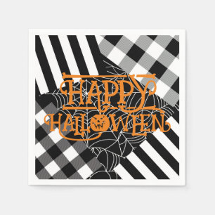 Servilleta De Papel Partido Halloween de Patchwork Black & White Spide