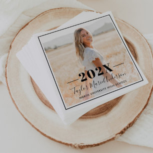 Servilleta De Papel Partido Minimalista de Graduación de Fotografía Ne