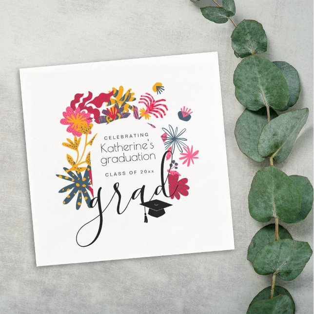 Servilleta De Papel Partido Moderno de Graduación Floral del Arco Blan (Subido por el creador)