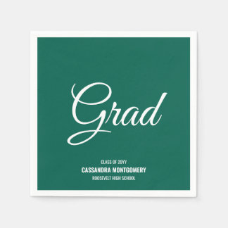 Servilleta De Papel Partido Verde Minimalista de Graduación Moderna