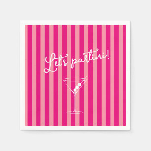 Servilleta De Papel Partini Bold Hot Pink Bachelorette Party