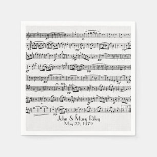 Servilleta De Papel partitura de boda para fiesta de aniversario