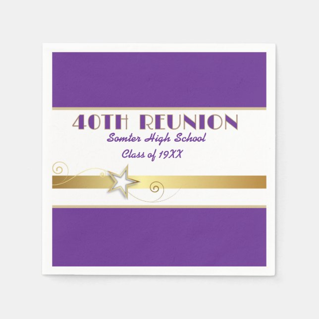 Servilleta De Papel Party! 40th Class Reunion custom Napkins (Anverso)