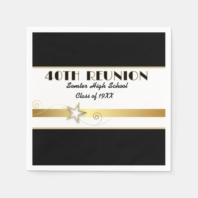 Servilleta De Papel Party! 40th Class Reunion custom Napkins (Anverso)