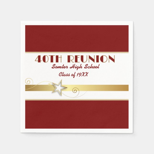 Servilleta De Papel Party! 40th Class Reunion custom Napkins (Anverso)