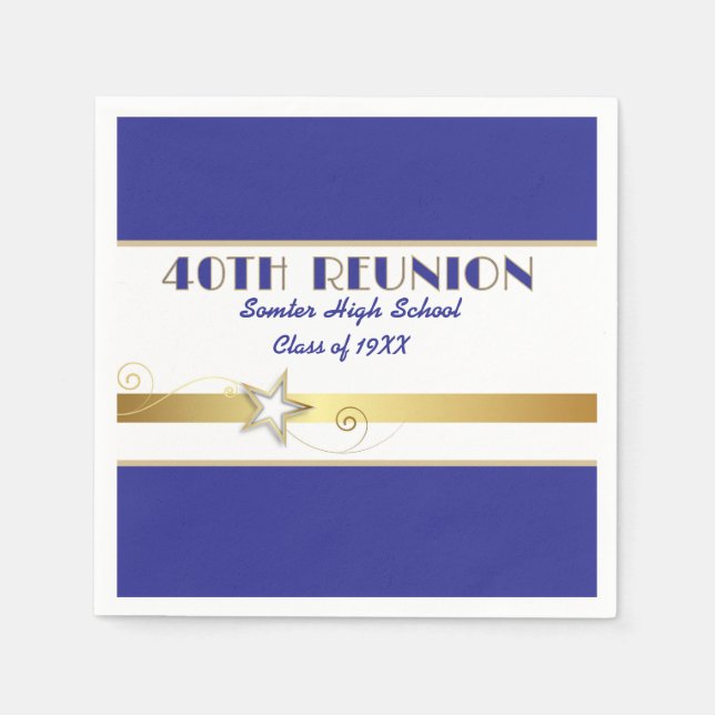 Servilleta De Papel Party! 40th Class Reunion custom Napkins (Anverso)
