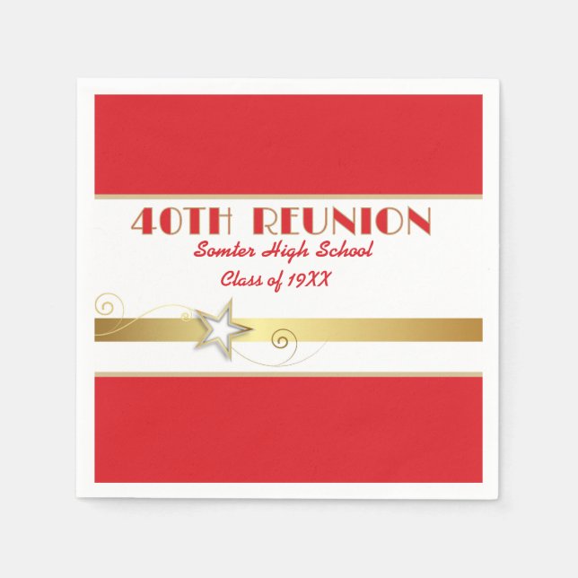 Servilleta De Papel Party! 40th Class Reunion custom Napkins (Anverso)