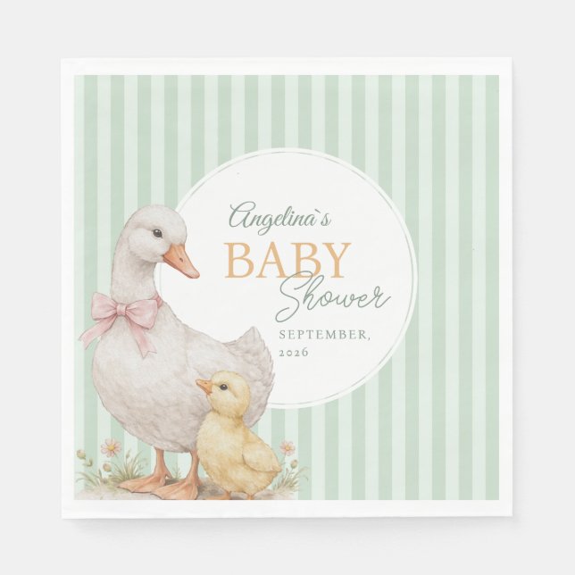 Servilleta De Papel Party Napkins Mother Goose and Gosling. (Anverso)