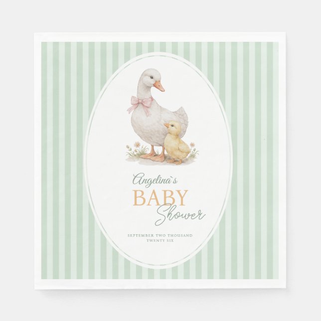 Servilleta De Papel Party Napkins Mother Goose and Gosling. (Anverso)