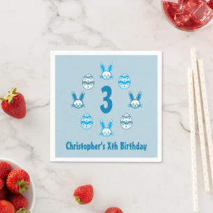 Servilleta De Papel Pascua Azul 3 cumpleaños