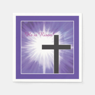 Servilleta De Papel Pascua bendición cruza estreno en morado, sube