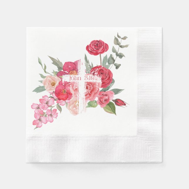 Servilleta De Papel Pascua/Cruz/Juan3:16/Jesús (Anverso)