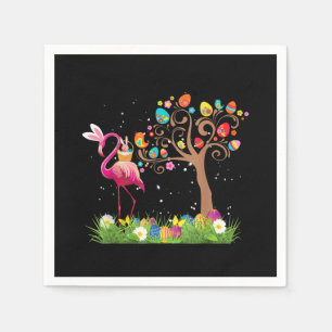 Servilleta De Papel Pascua de Bunny Flamingo 2021 Amantes del flamen