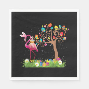 Servilleta De Papel Pascua de Bunny Flamingo 2021 Amantes del flamen
