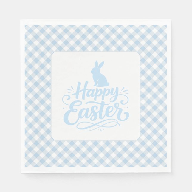 Servilleta De Papel Pascua de Cuadro Azul (Anverso)