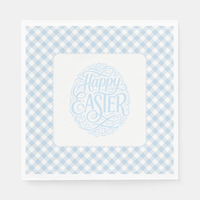 Servilleta De Papel Pascua de Cuadro Azul (Anverso)