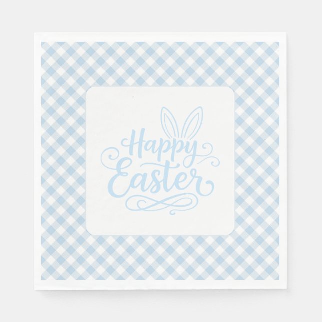 Servilleta De Papel Pascua de Cuadro Azul (Anverso)