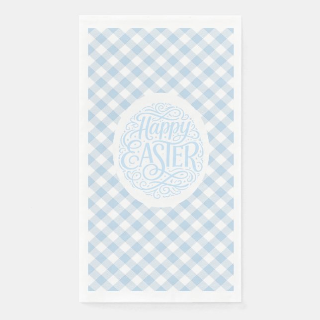 Servilleta De Papel Pascua de Cuadro Azul (Anverso)