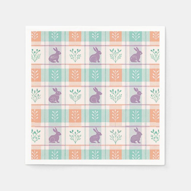 Servilleta De Papel Pascua de cuadros escoceses   (Anverso)