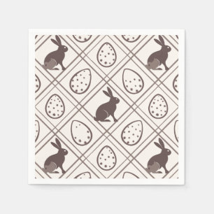 Servilleta De Papel Pascua de cuadros marrones  