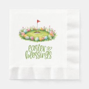 Servilleta De Papel Pascua de Golf con huevo en green de putting