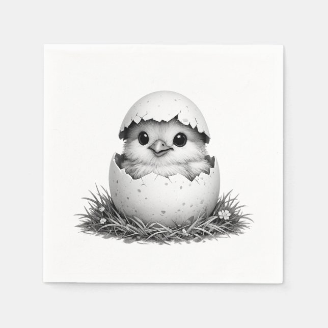Servilleta De Papel Pascua en blanco y negro (Anverso)