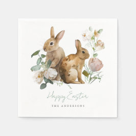 Servilleta De Papel Pascua floral elegante acuarela