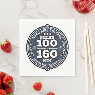 Servilleta De Papel Paseo en bicicleta del siglo 100 millas 160 KM 