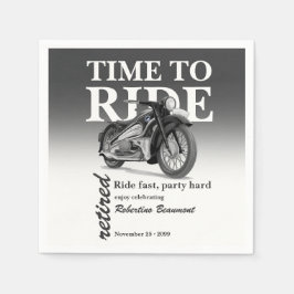 Servilleta De Papel Paseo en motocicleta clásica gris Fiesta de jubila