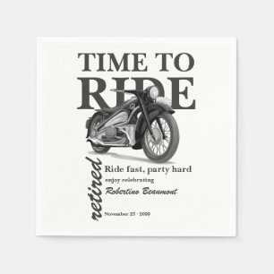 Servilleta De Papel Paseo en motocicleta clásica gris Fiesta de jubila