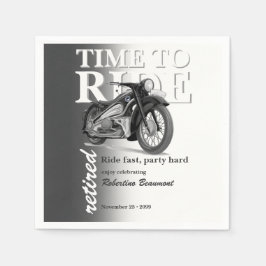 Servilleta De Papel Paseo en motocicleta clásica gris Fiesta de jubila