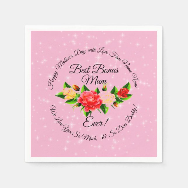 Servilleta De Papel Paso Madre Mamá  Día de la Madre Pequeña (Anverso)