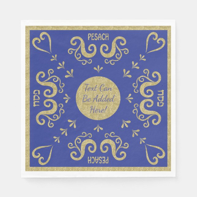 Servilleta De Papel Passover White Standard Napkins Gold Elegant (Anverso)