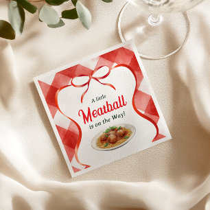 Servilleta De Papel Pasta de Albóndigas de Cuadros Rojos Italianos par